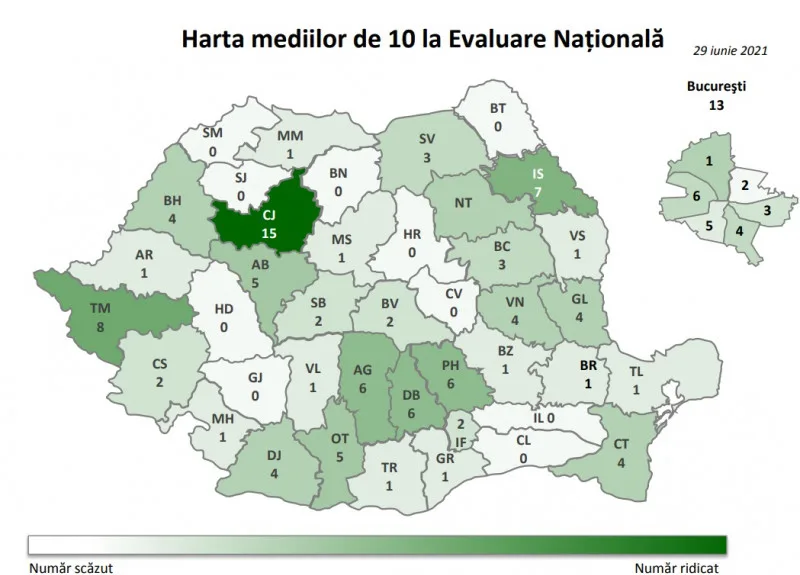Harta mediilor de 10. Pandemia a ”topit” pleiada de note maxime la EN