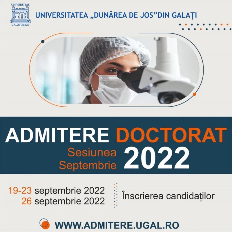 Nouătăţi pentru admiterea de toamnă la UDJG