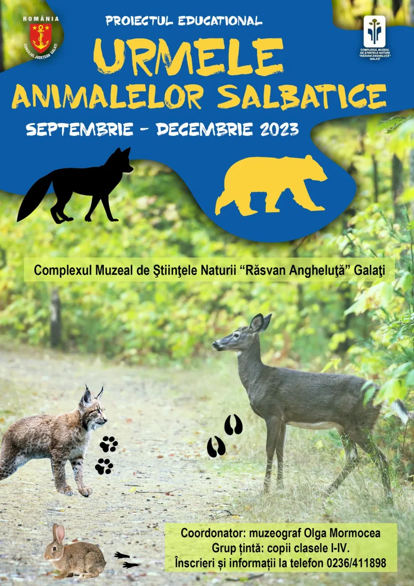 „Urmele animalelor sălbatice”, la Complexul Muzeal de Științele Naturii Galați