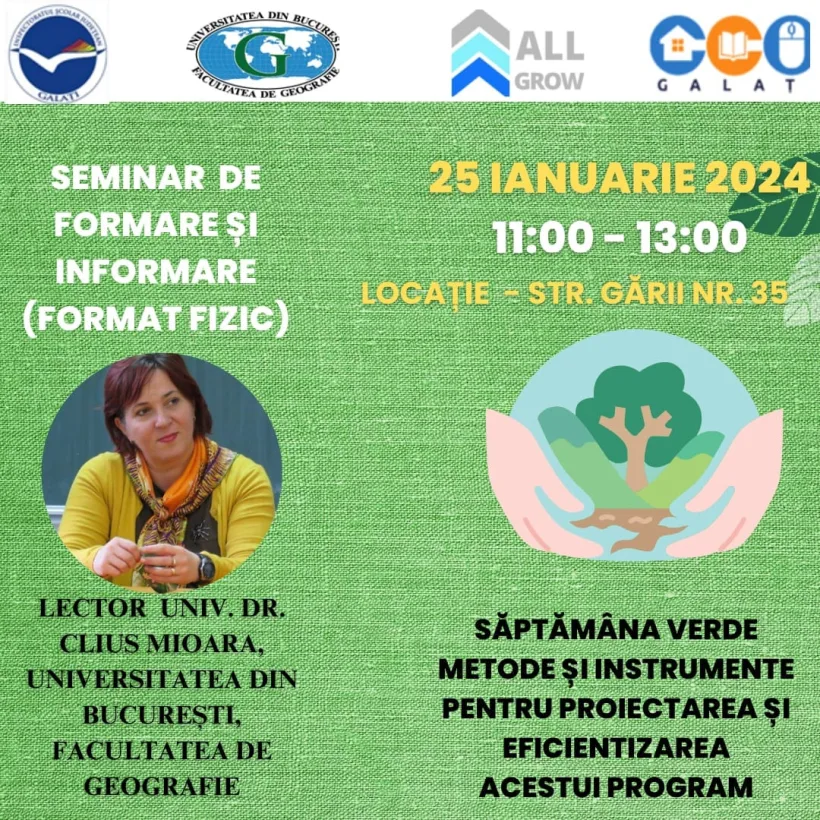 Proiectul educațional „Săptămâna Verde”. Joi, seminar la Casa Corpului Didactic