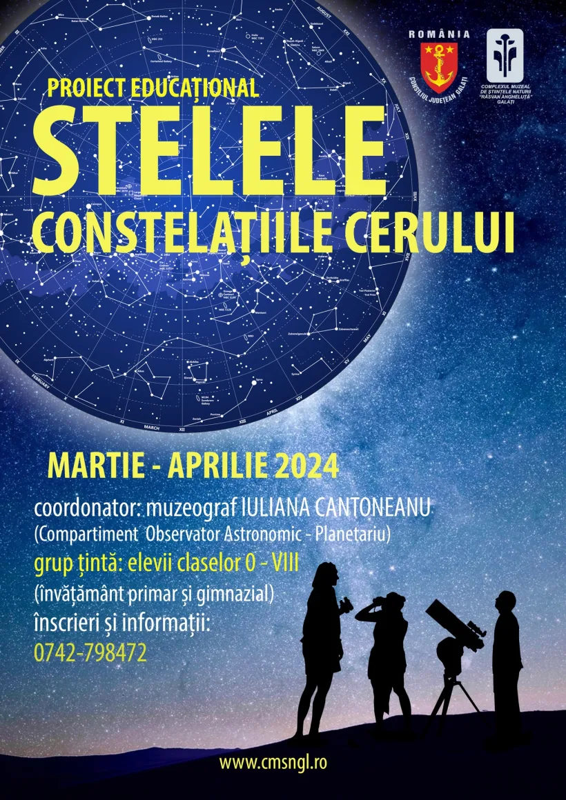 Proiectul educațional „Stelele – constelațiile cerului”, la Complexul Muzeal de Științele Naturii Galați
