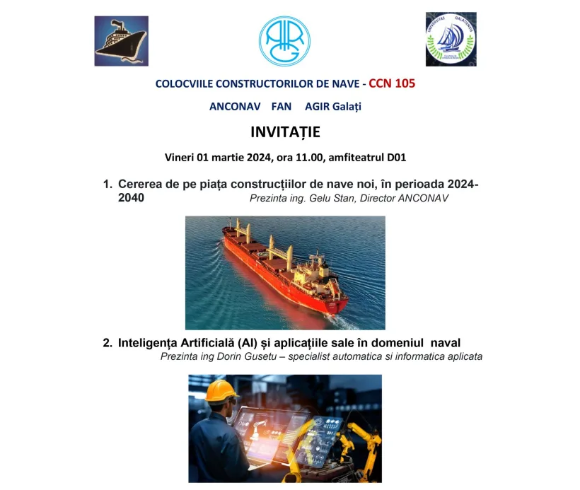 O nouă ediție a Colocviilor Constructorilor de Nave