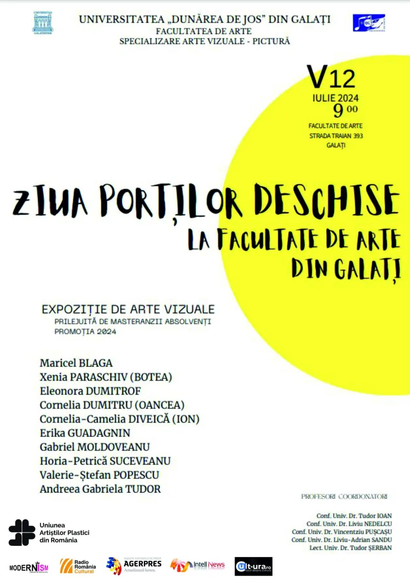 Vineri, Ziua Porților Deschise la Facultatea de Arte din Galați