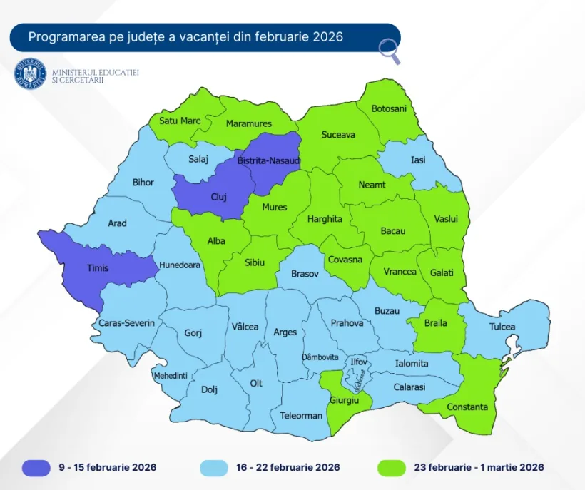 Când va fi vacanța de schi a elevilor gălățeni, în anul școlar viitor