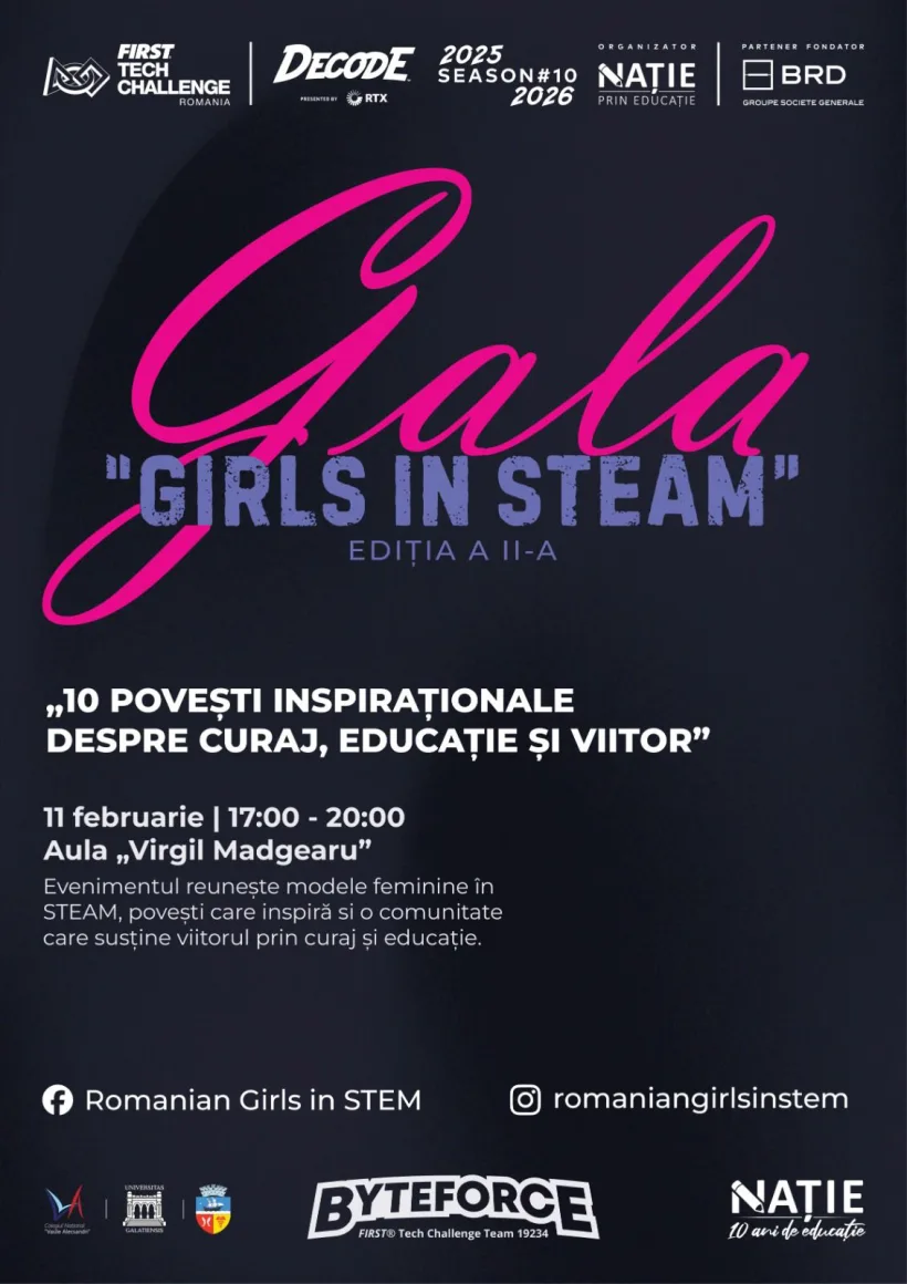 Gala „Girls in STEAM”, la Universitatea „Dunărea de Jos” din Galați